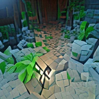 Minecraft Scene in 3D with Unreal Engine Shading