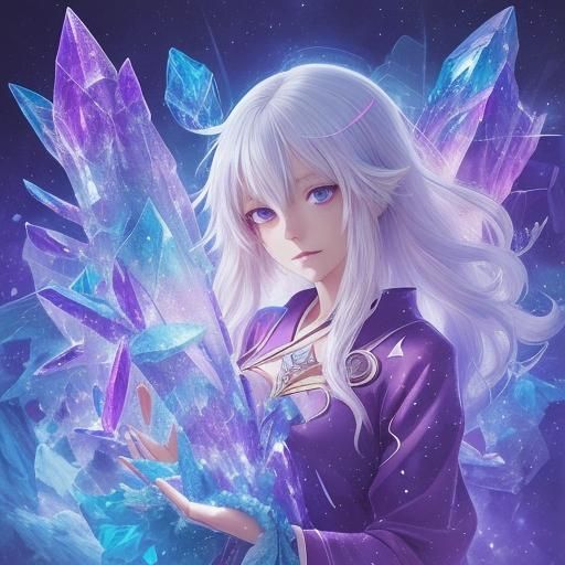 Mystical Crystal World in Anime Style