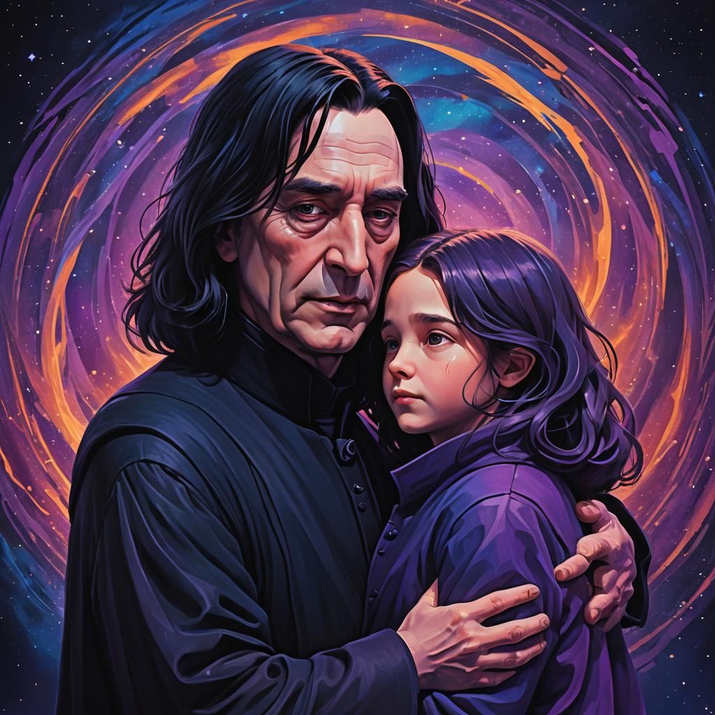 Snape Embraces Daughter in Enchanting 3D Render