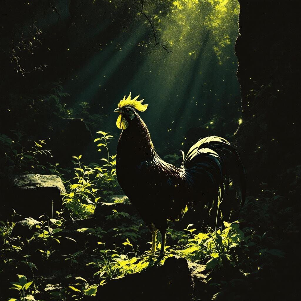 Dramatic Engraving with Phosphorescent Highlights