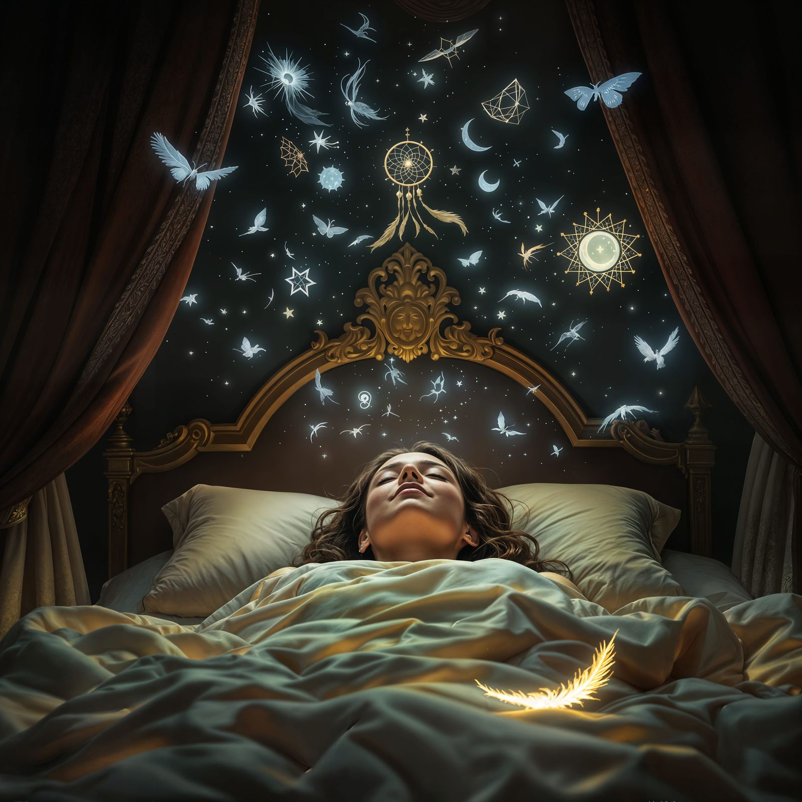 Dream Goddess in Luxurious Slumber