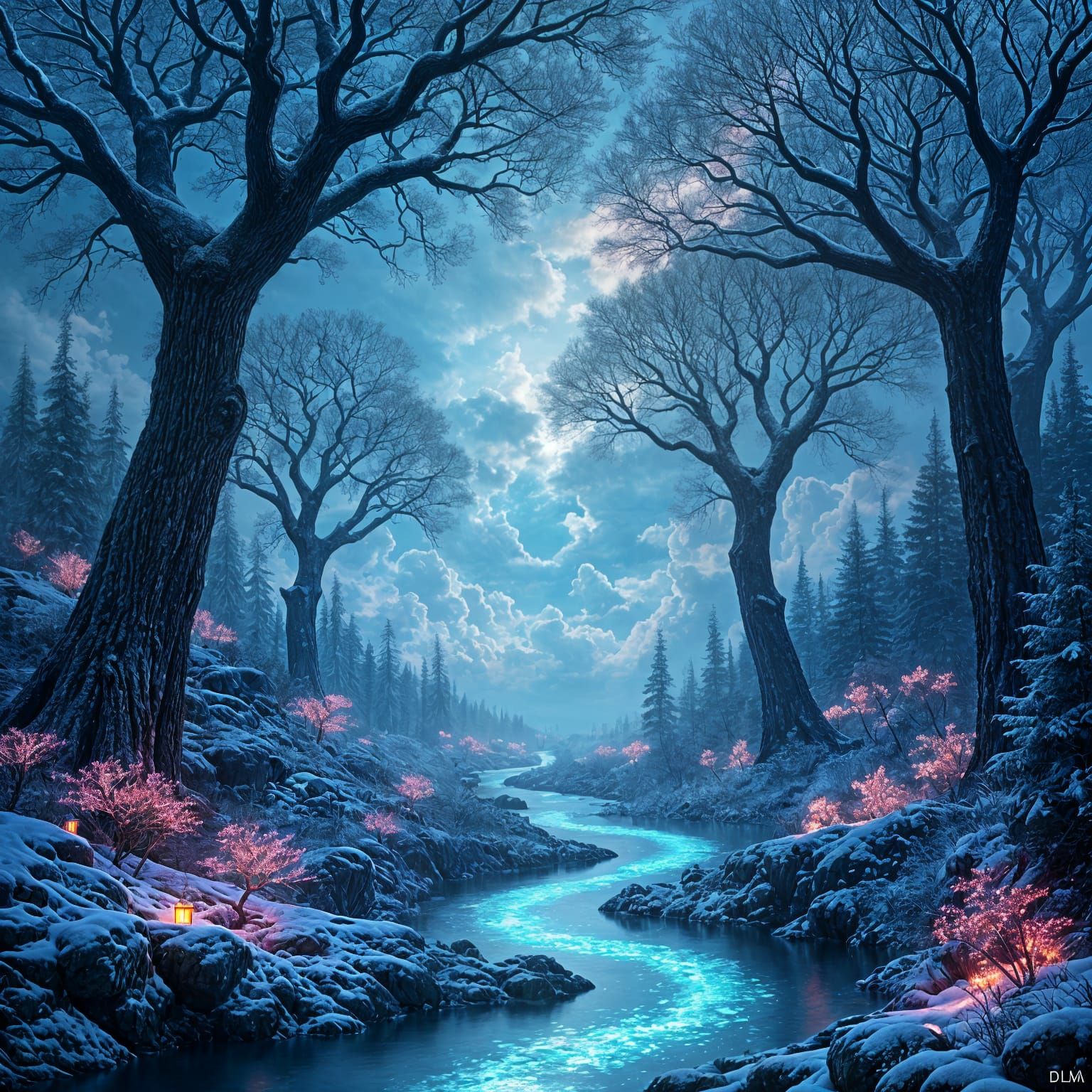 Dreamlike Nature Realm with Echoes of Human Anatomy