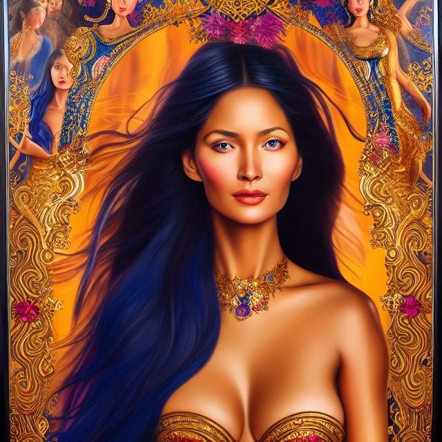 Sapphire Macedonian Woman: Ethereal Fantasy Art