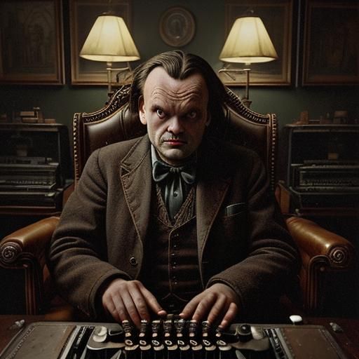 Jack Torrance at Antique Typewriter: Digital Matte Painting