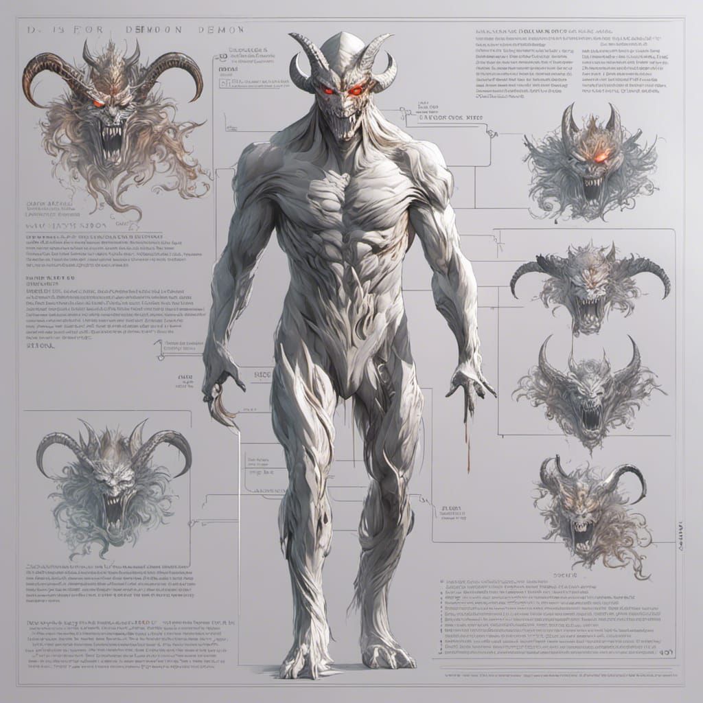Intricately Detailed Demon in Horror Fantasy Style