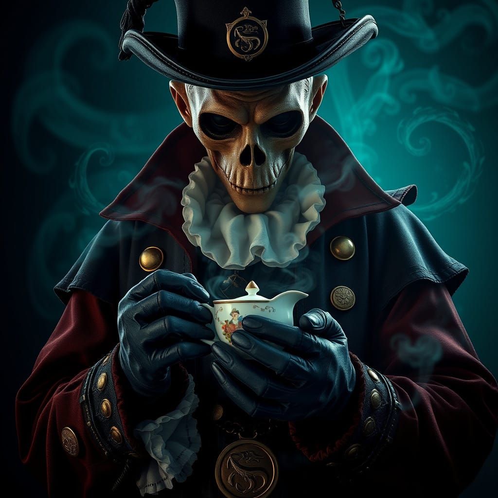 17th-Century Plague Doctor in Mysterious Tea Ceremony