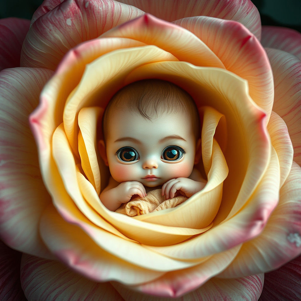 Baby in Rose: Fantasy Concept Art