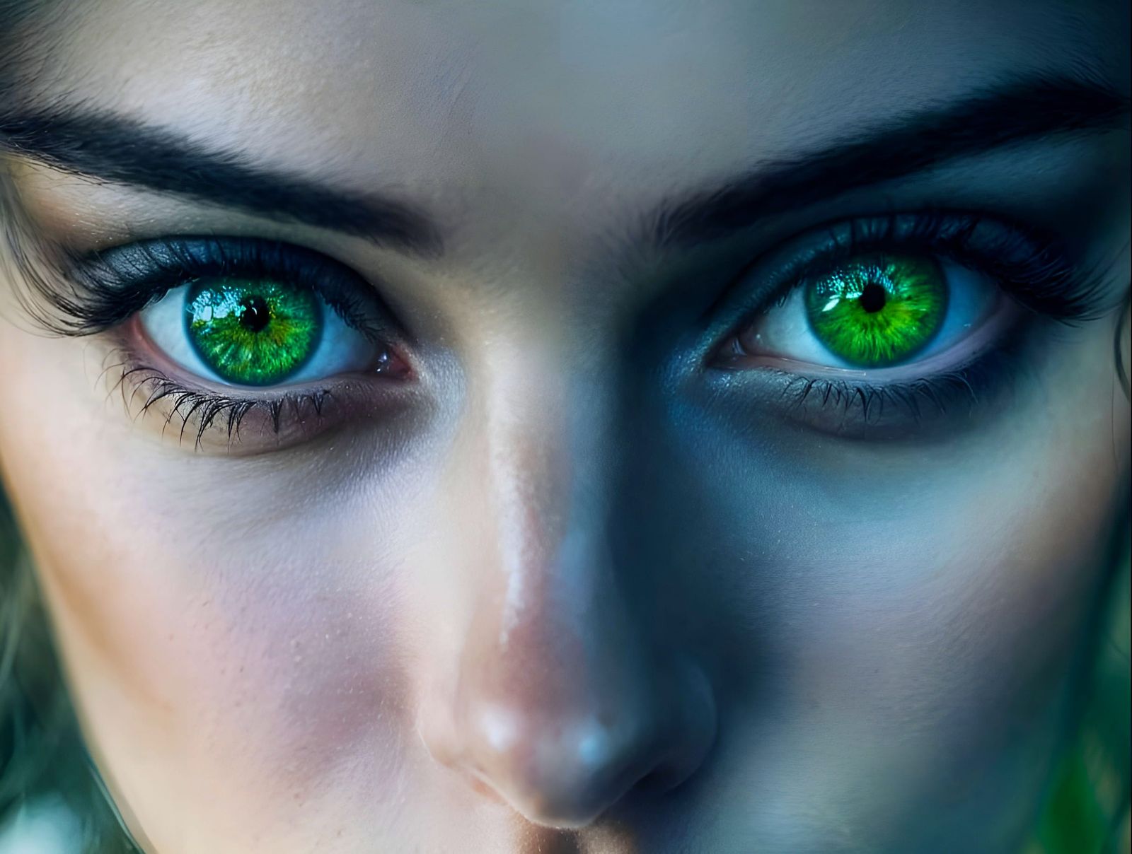 Gorgeous Girl with Deep, Sharp Green Eyes