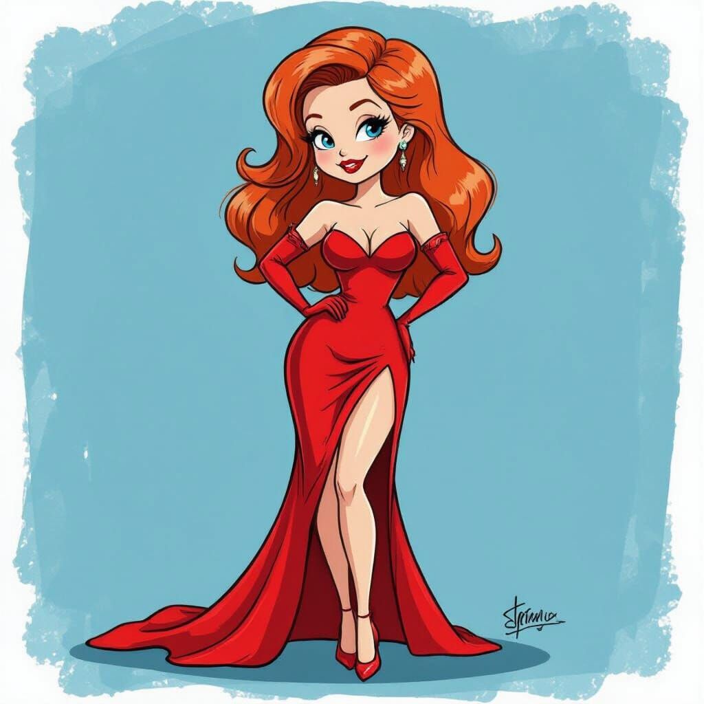 Jessica Rabbit in Chibi Style Drawing