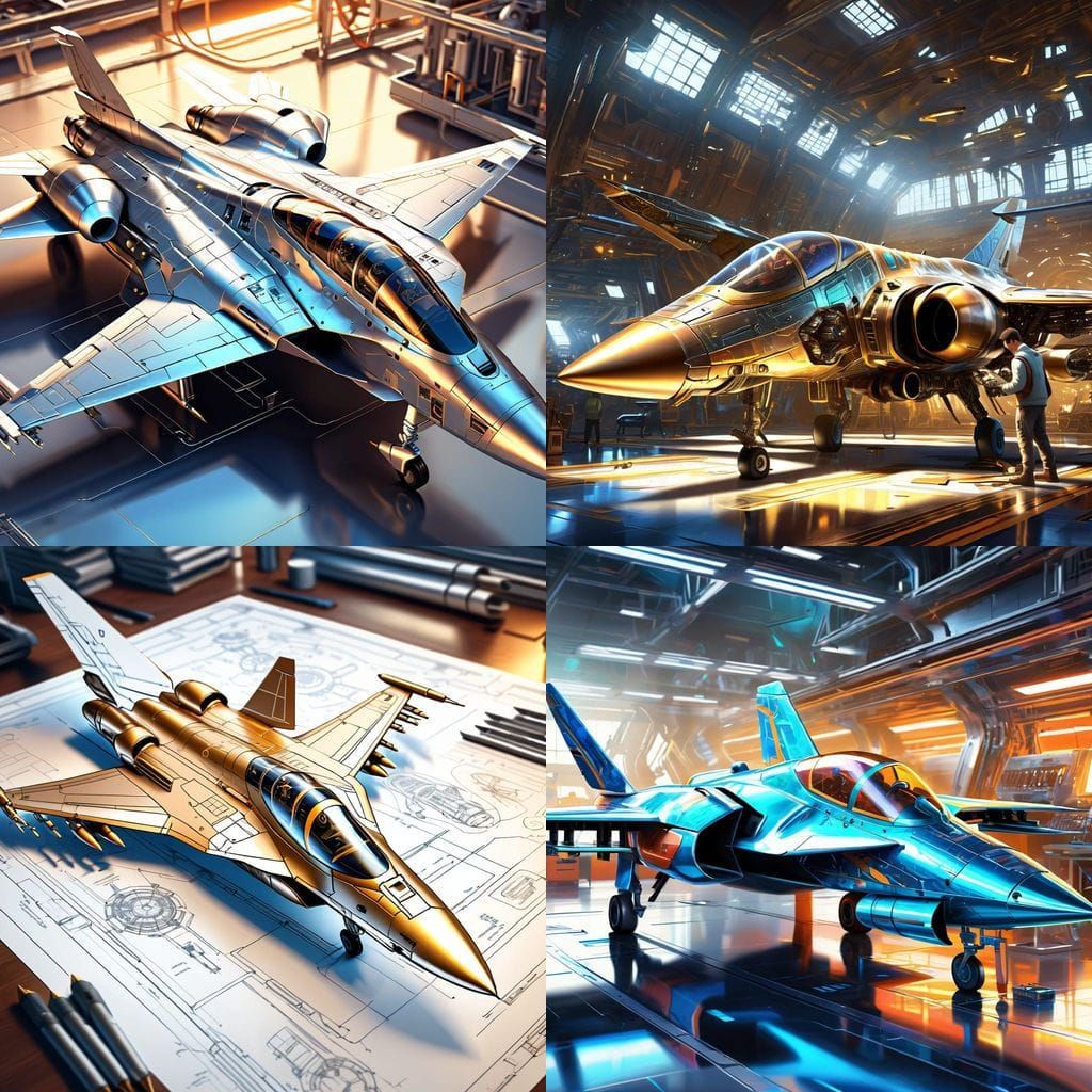 Blueprint for Light Jet Fighter Assembly