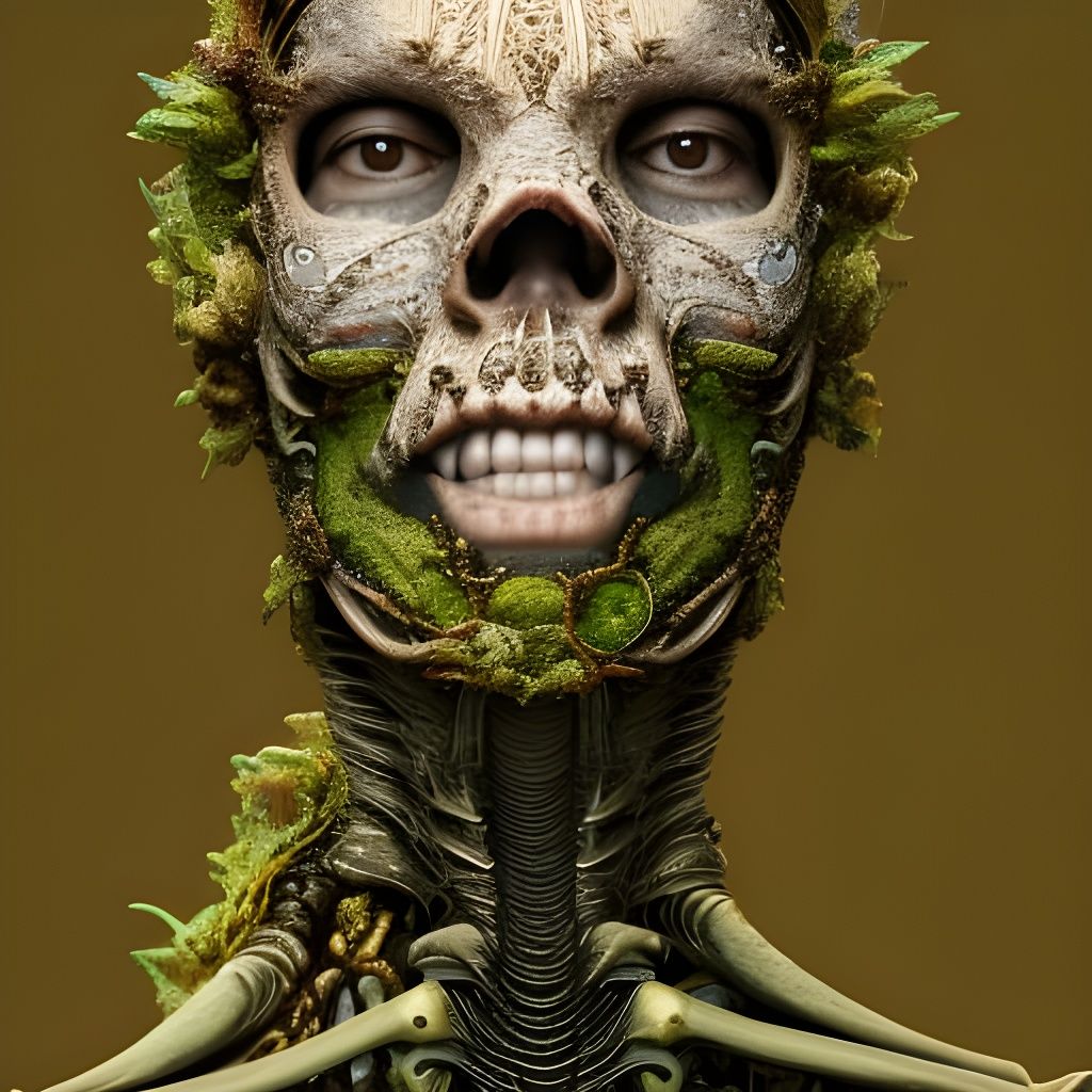 Majestic Skeleton Lizard Man in Jewel Armor