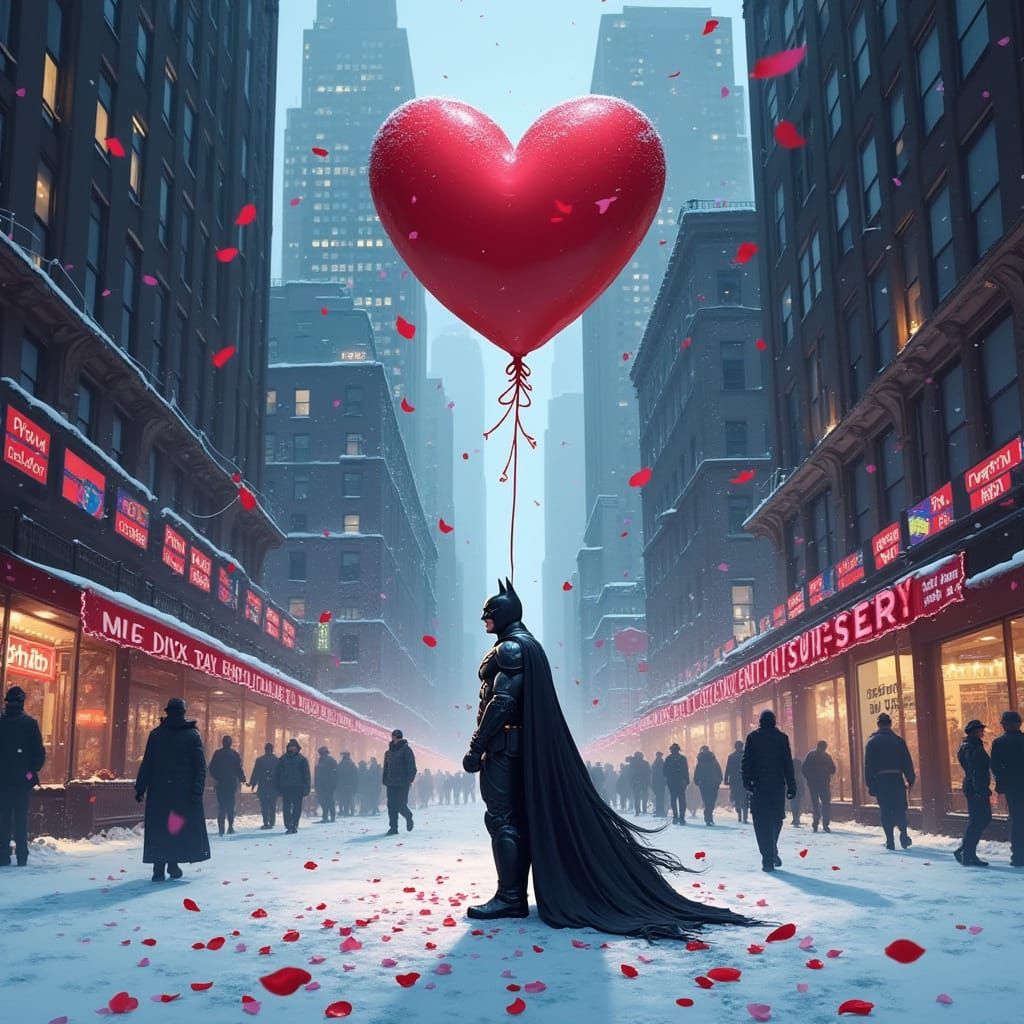 Batman Celebrates Valentine's Day in Whimsical NYC