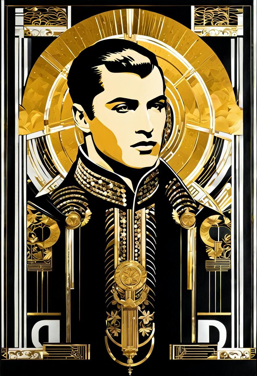 Art Deco Matrix in Black, White, and Gold