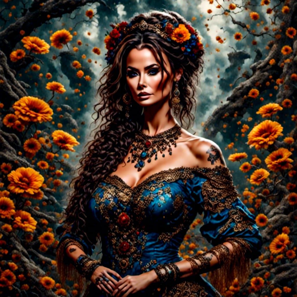 Anime Portrait in Mosaic Inkwell Style