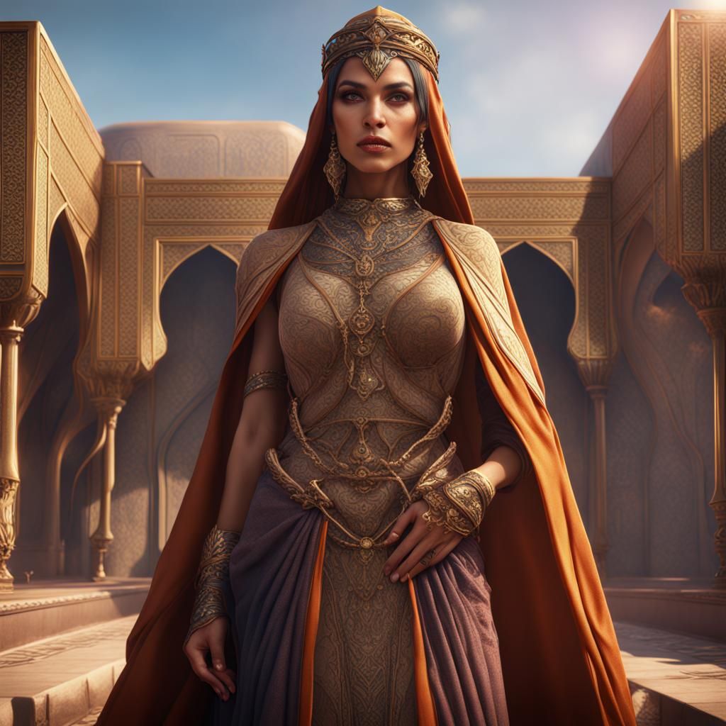 Beautiful Arabian Queen in Detailed Matte Painting