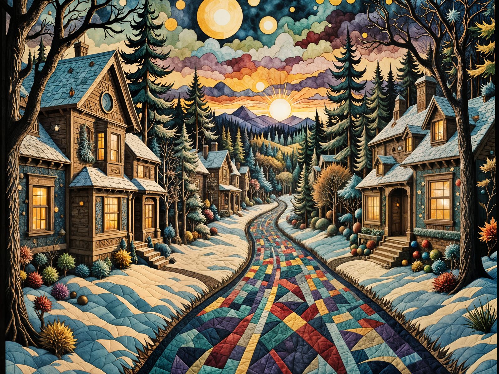Vintage Quilts Adorn a 1920s Midwestern Winter Scene in a Ma...