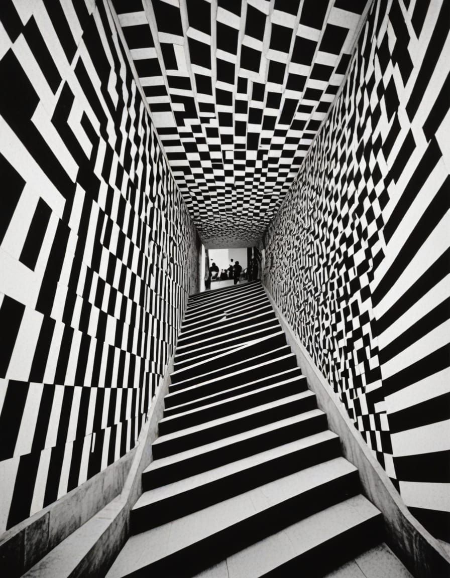 Bridget Riley Op-Art staircase
