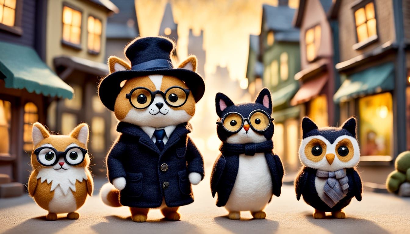 Felted Cat Detective Solves Mystery in Cozy Wool Town