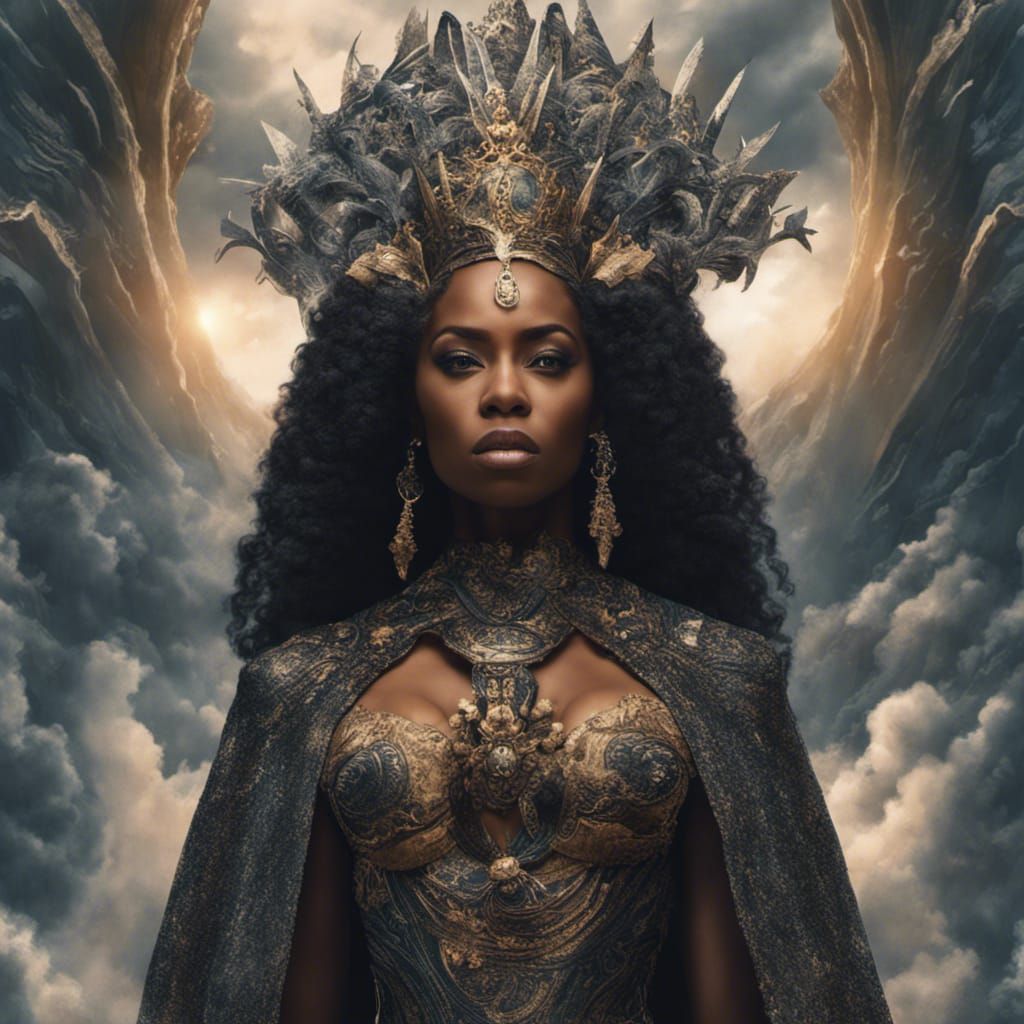 Queen Storm: Epic Black Woman in Digital Art