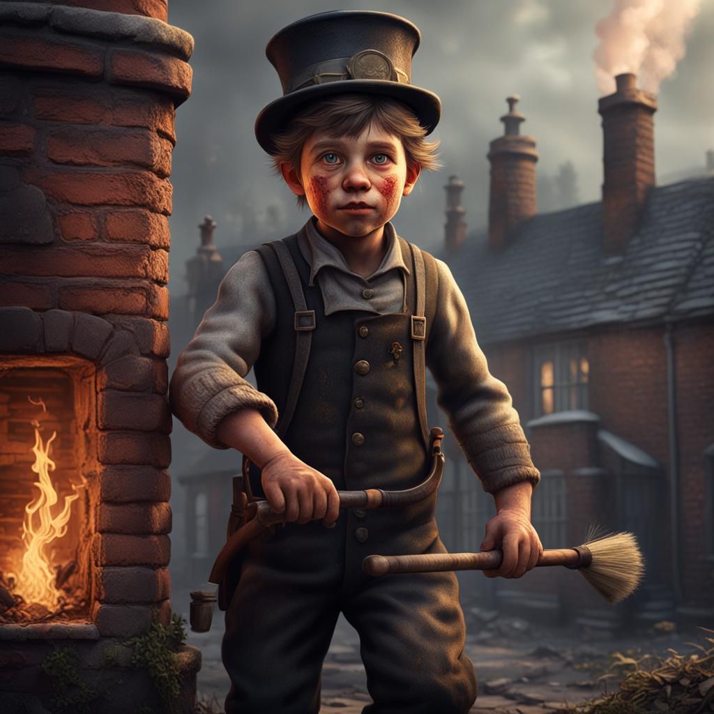 Victorian Chimney Sweep: Detailed Matte Painting