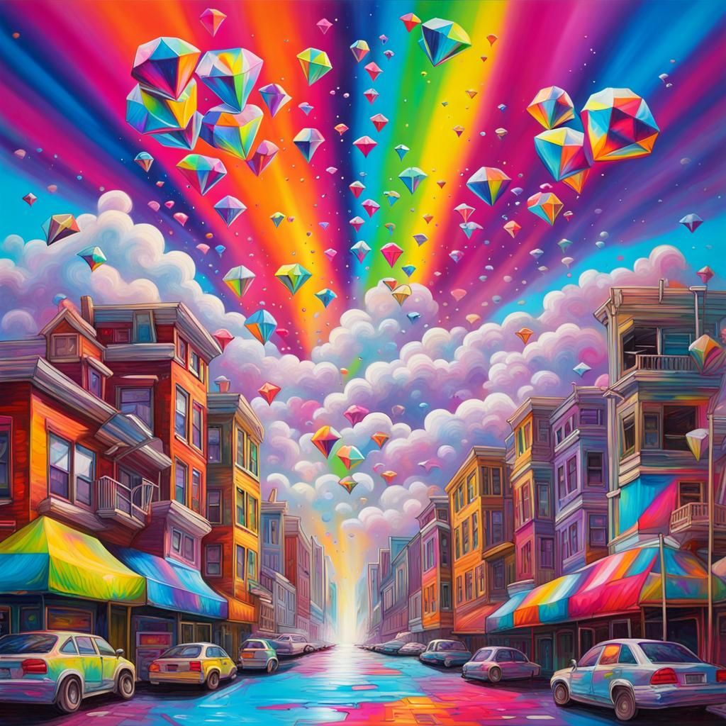 Lisa Frank Diamonds: Graffiti Street Art in the Sky