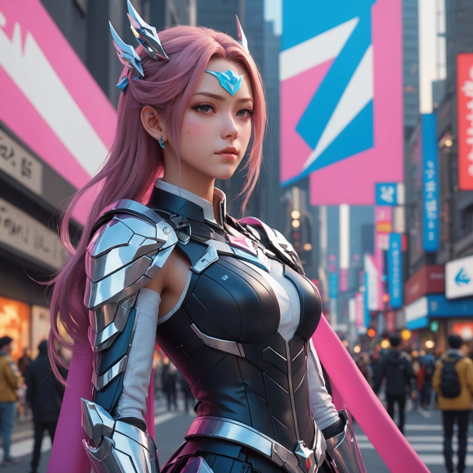 Vibrant Trans Pride Celebration in 3D Anime Style