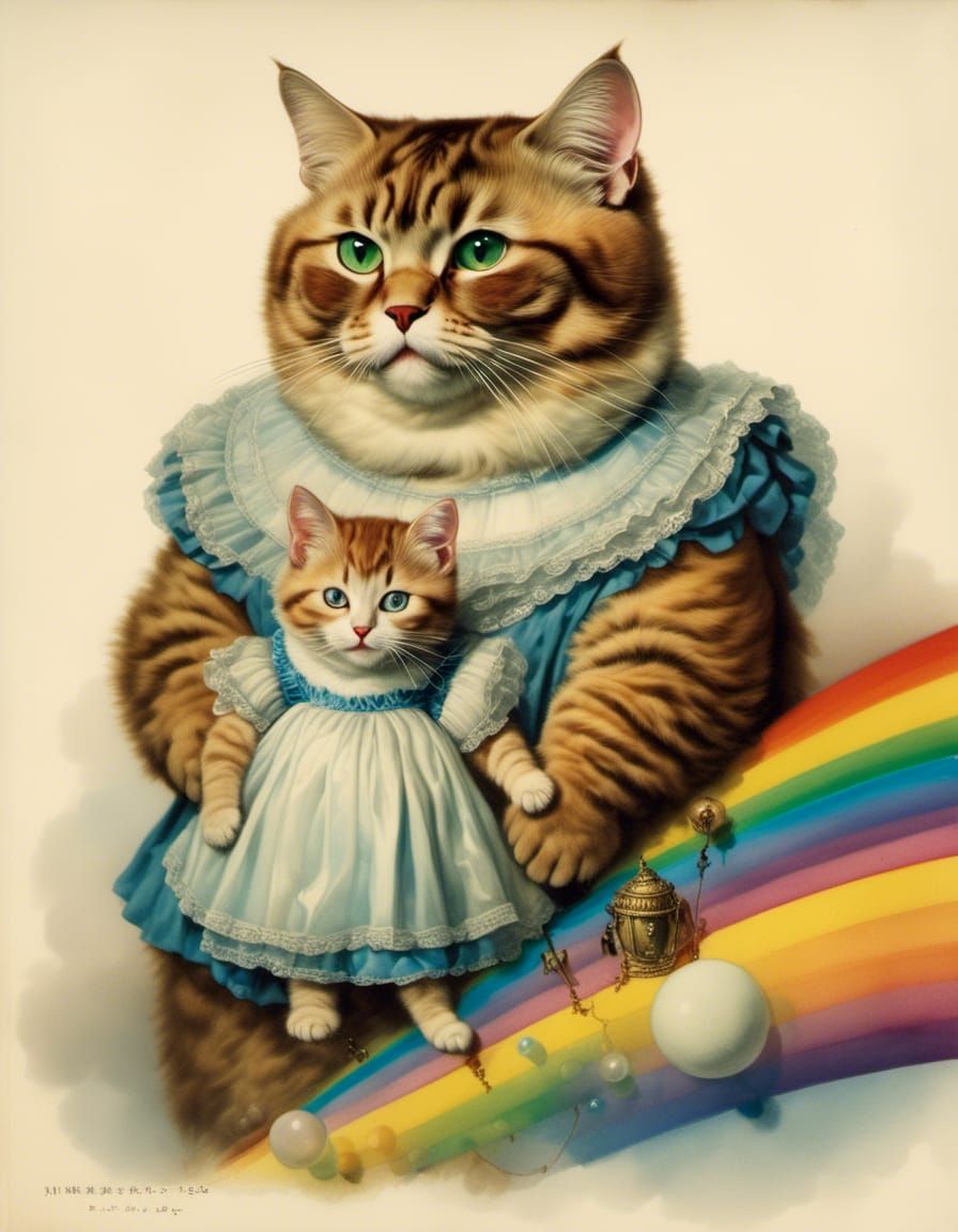 Rainbow Kittens: Glowing Photographic Portrait