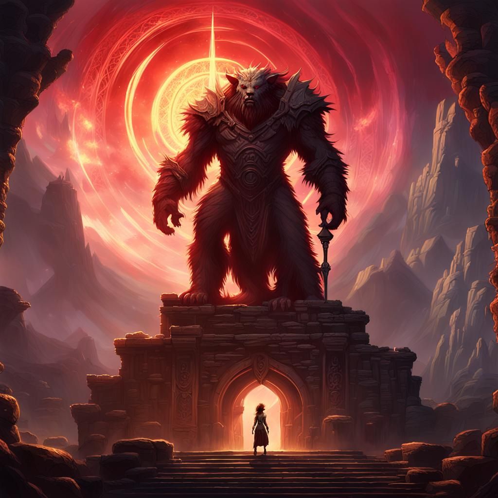 Bugbear Warrior in a Mystical Ruby Realm