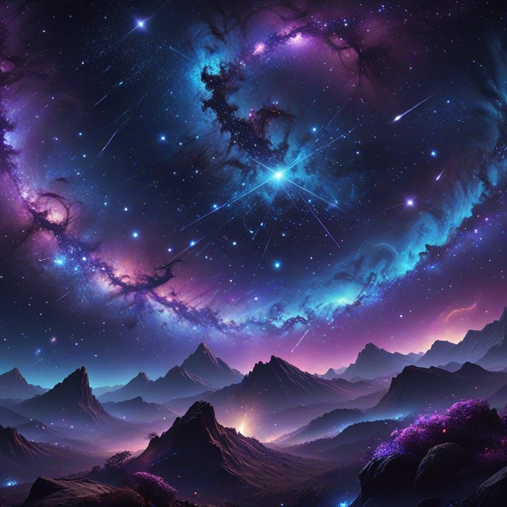 Vibrant Cosmic Night Sky Concept Art