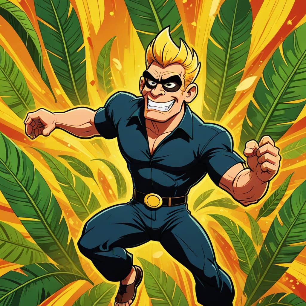 Cartoon Monkey Resembling Johnny Bravo Dancing