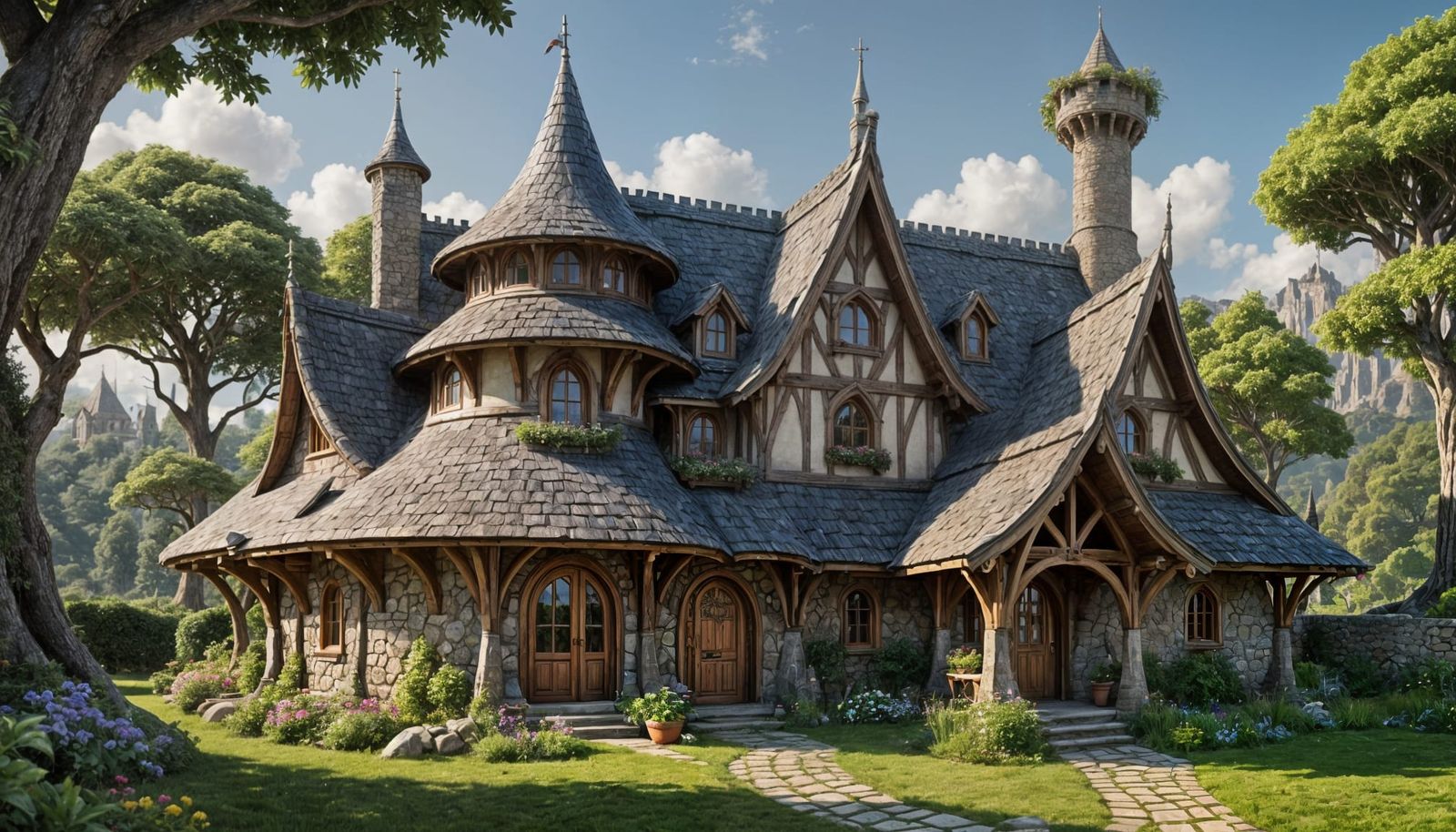 Enchanting Elven Cottage with Curvy Roof