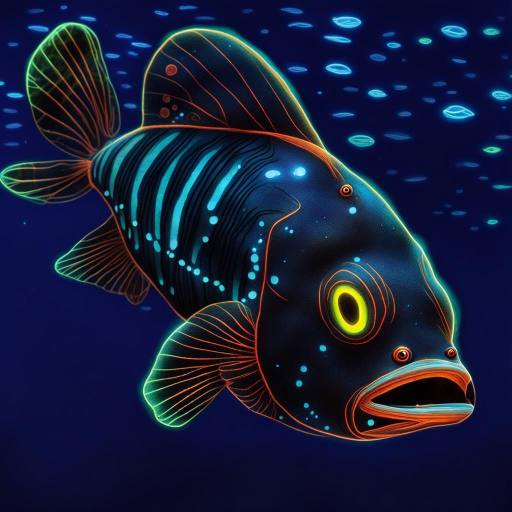 Bioluminescent Lanternfish of the Midnight Zone