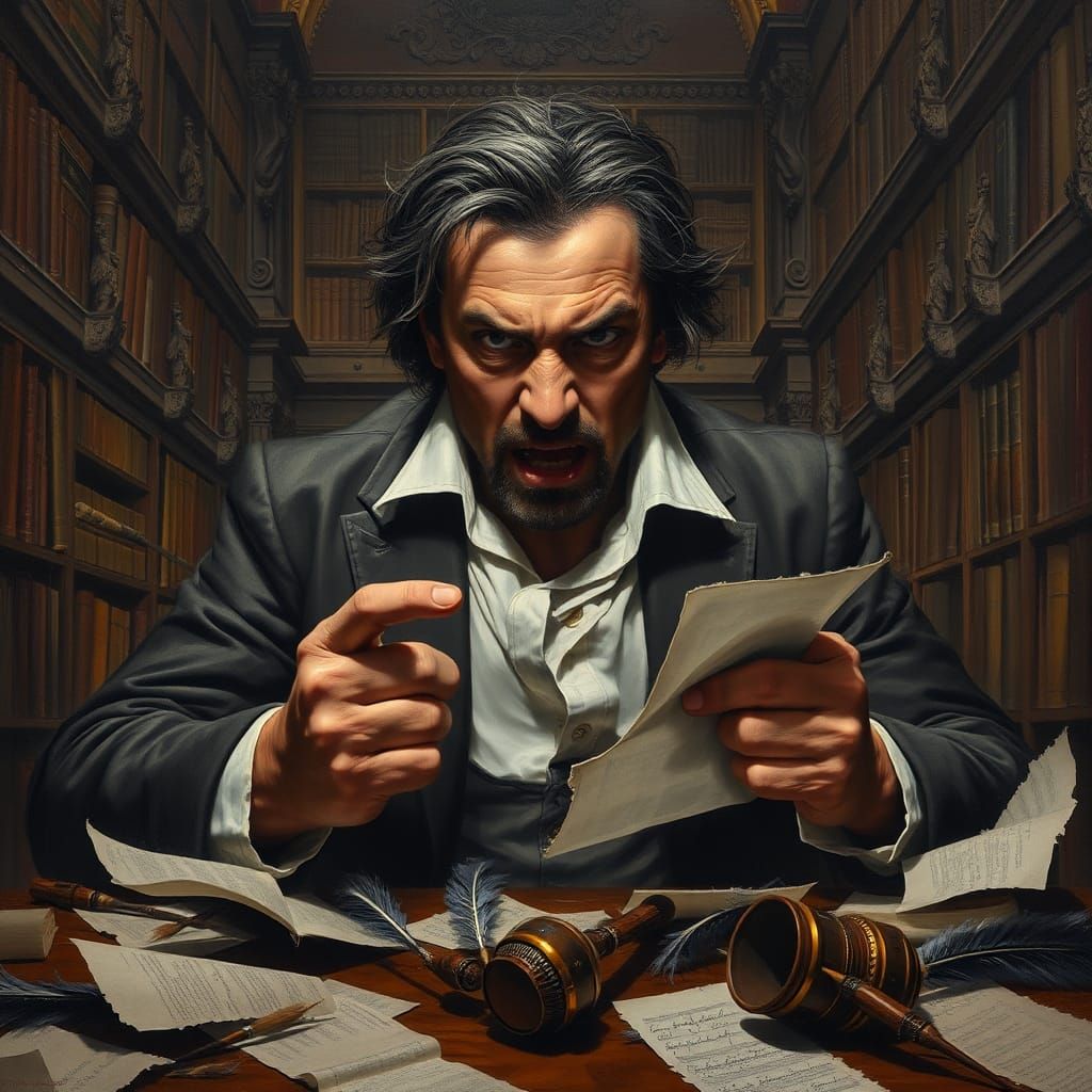 Dramatic Portrait of a Disputatious Individual