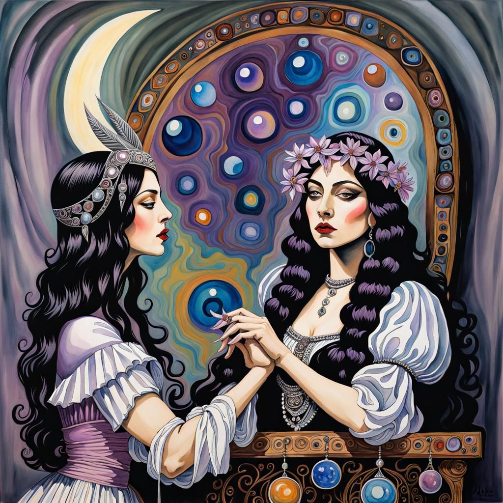 Surreal Orc Vampire Witch in Ethereal Gouache