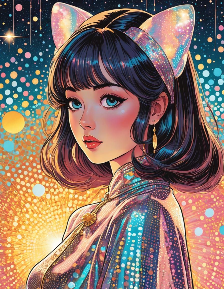 contrasting, early 1970s, starched