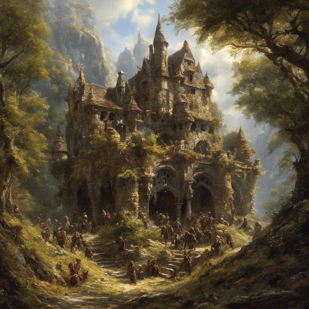 Fantasy Goblin Lair in Light Fantasy Style