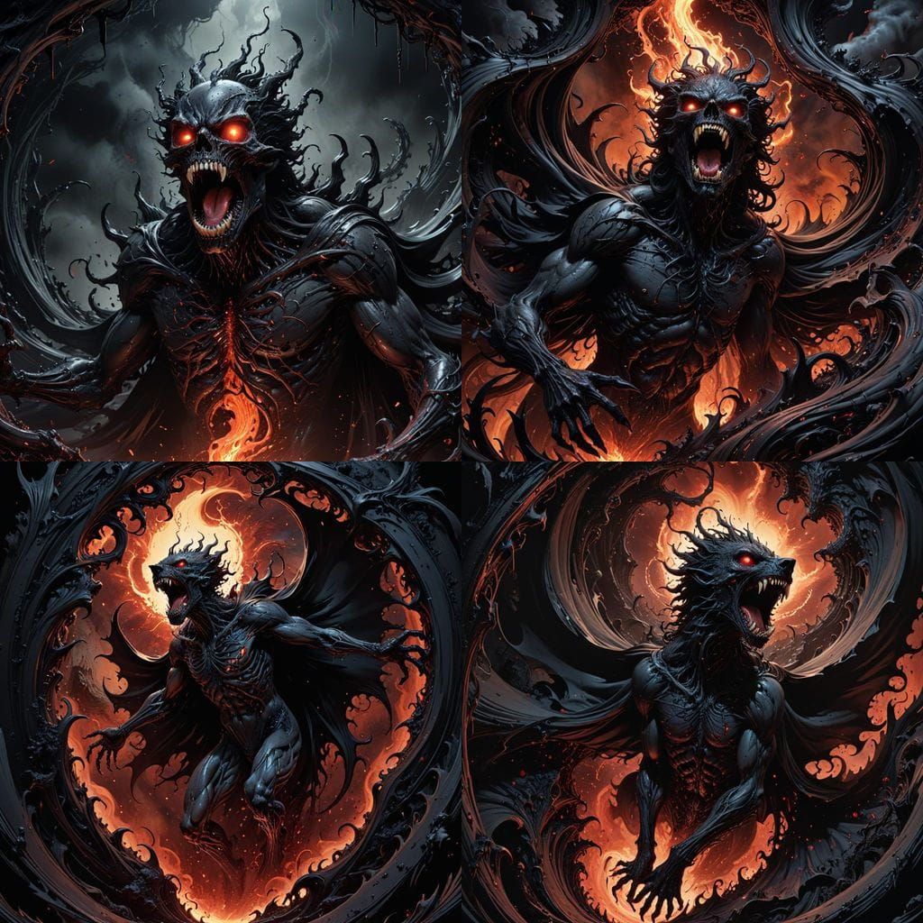 Surreal Vantablack Horror Emerges from Cosmic Vortex in Unde...