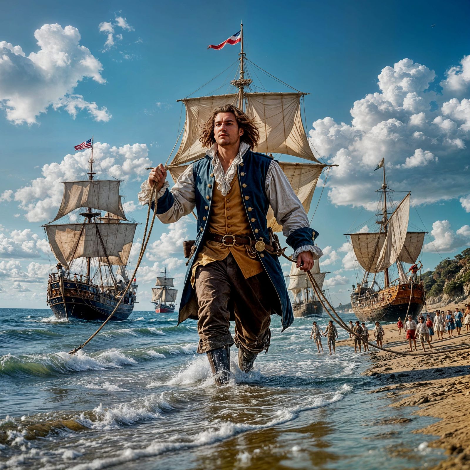 Gulliver Pulls Warships Ashore