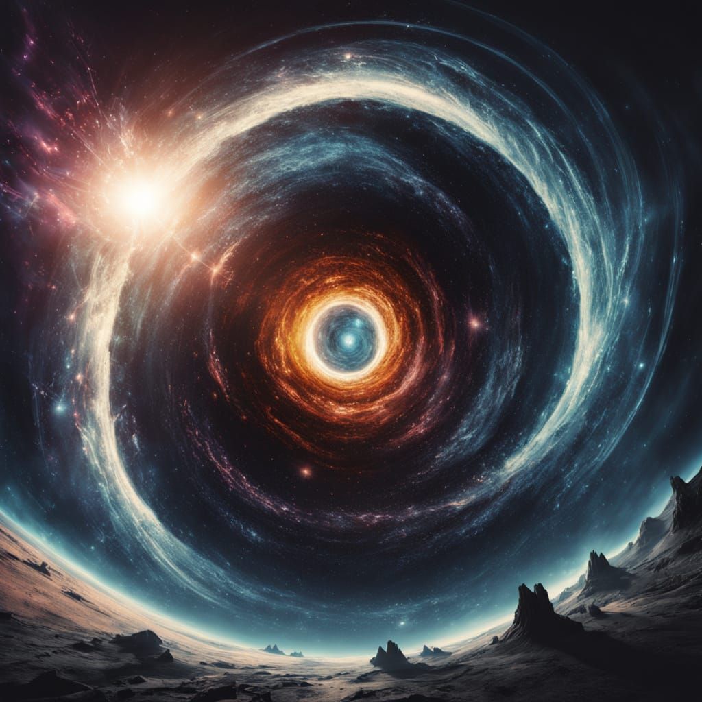 Ethereal Cosmic Vortex in Hyper-Realistic Sci-Fi Style