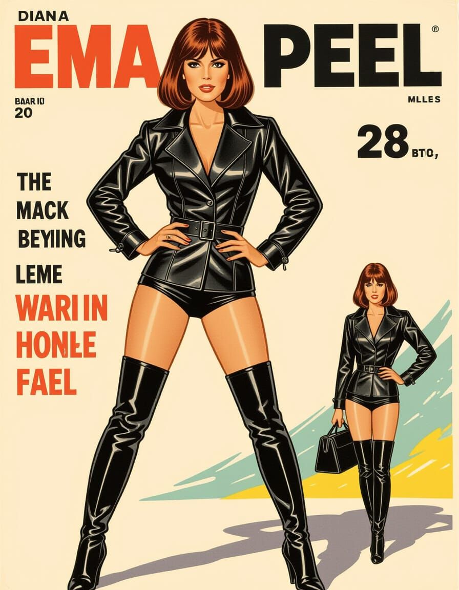 Emma Peel Illustrated in Pulp Magazine Style