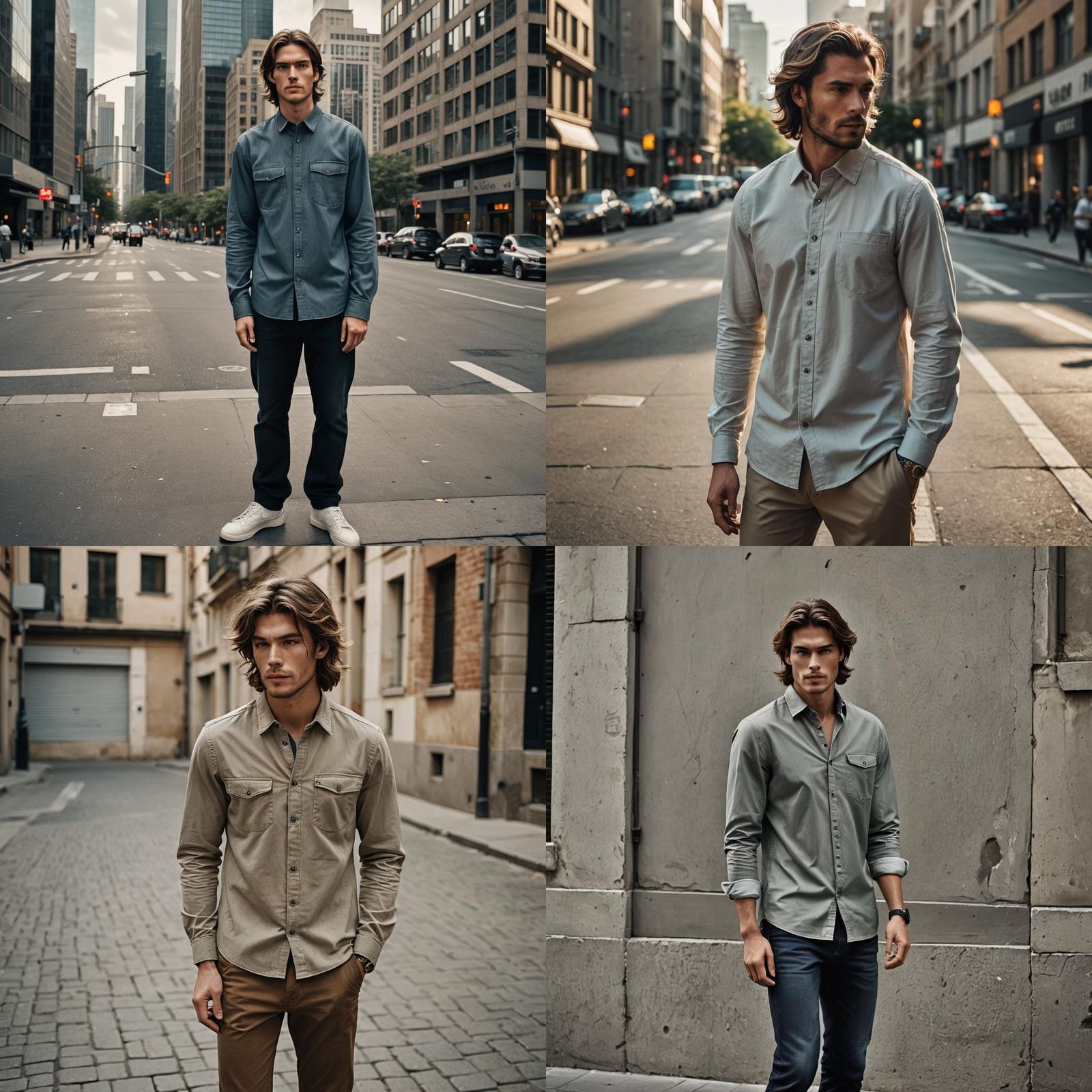 Handsome Model in G-Star Shirt, Street Style