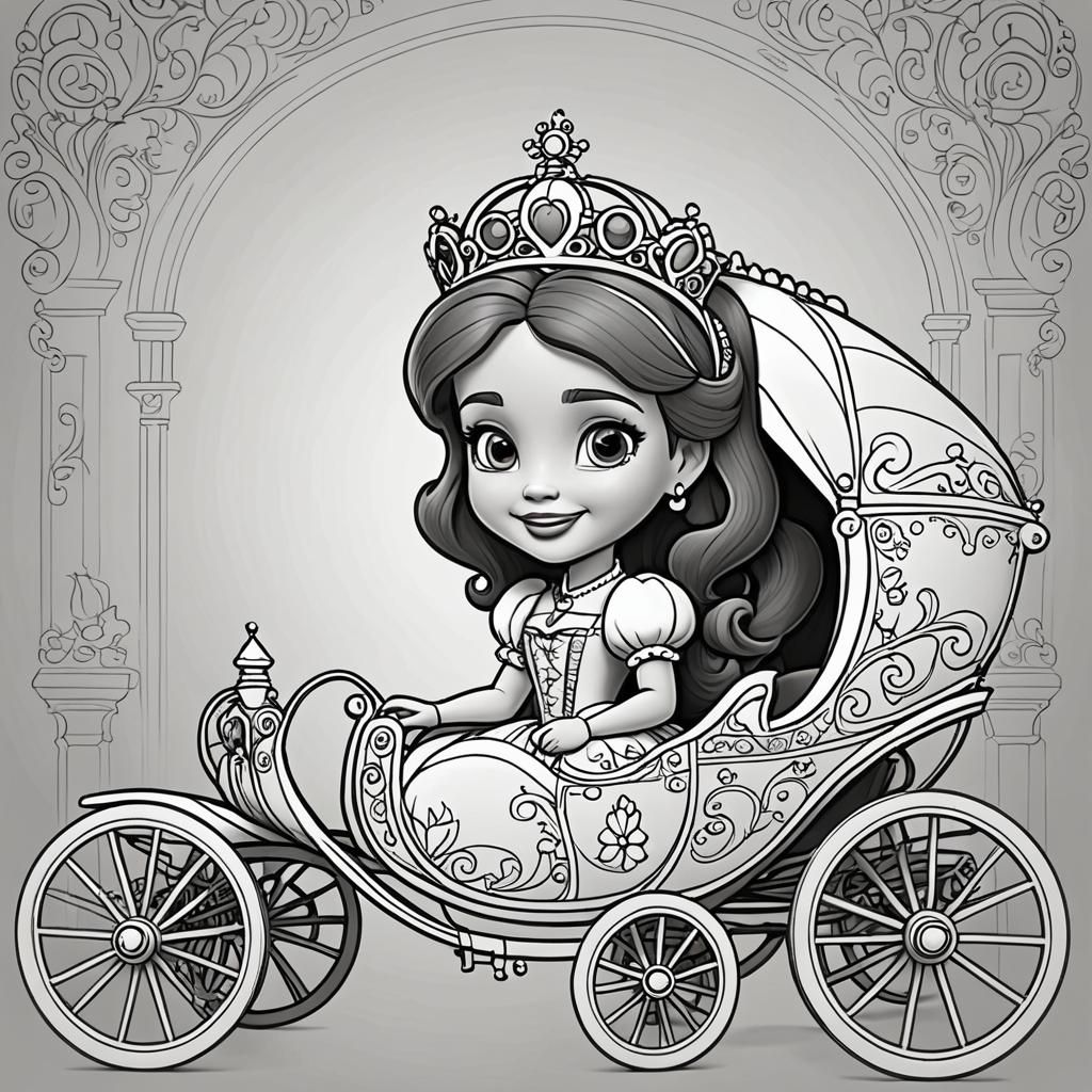 Princess Sofia Coloring Page Outline for Kids