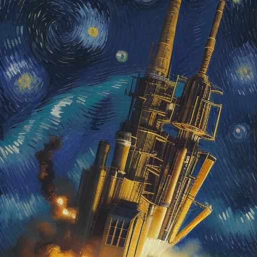 Vincent Van Gogh's Starry Night Blastoff