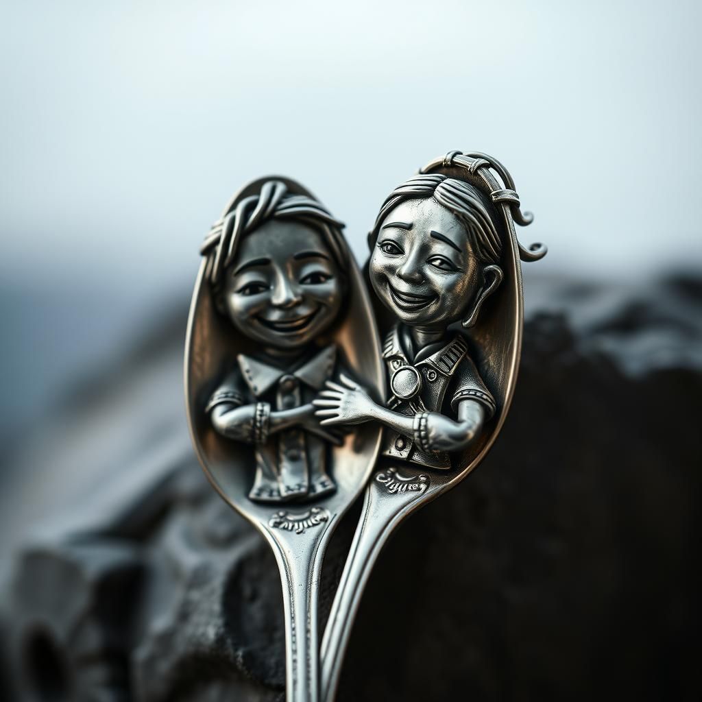 Embracing Spoons in Cyberpunk Still Life