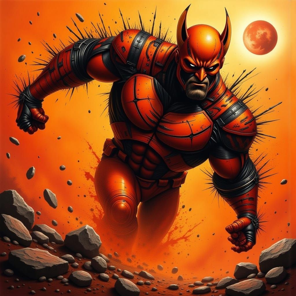 Orange Avenger Comic Style