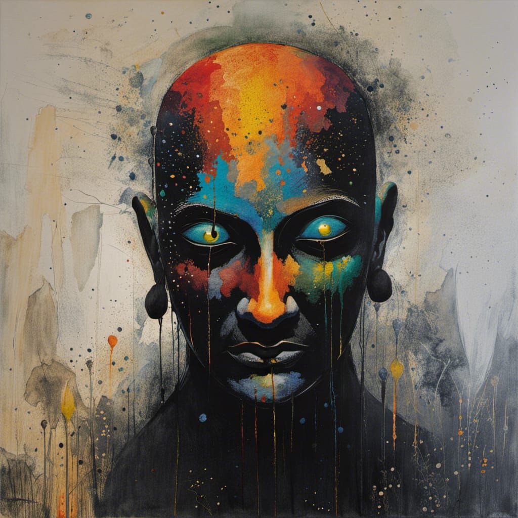 Whimsical Buddha in Watercolor and Ink