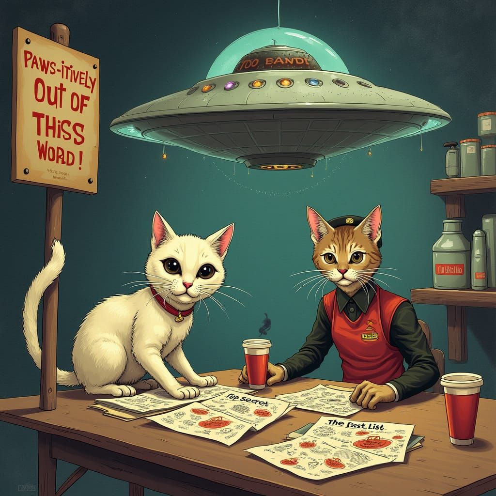 Cosmic Cat Café: Alien Purr-uliar Encounter