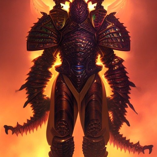 Dragonscale Cyborg Portrait in Biopunk Style