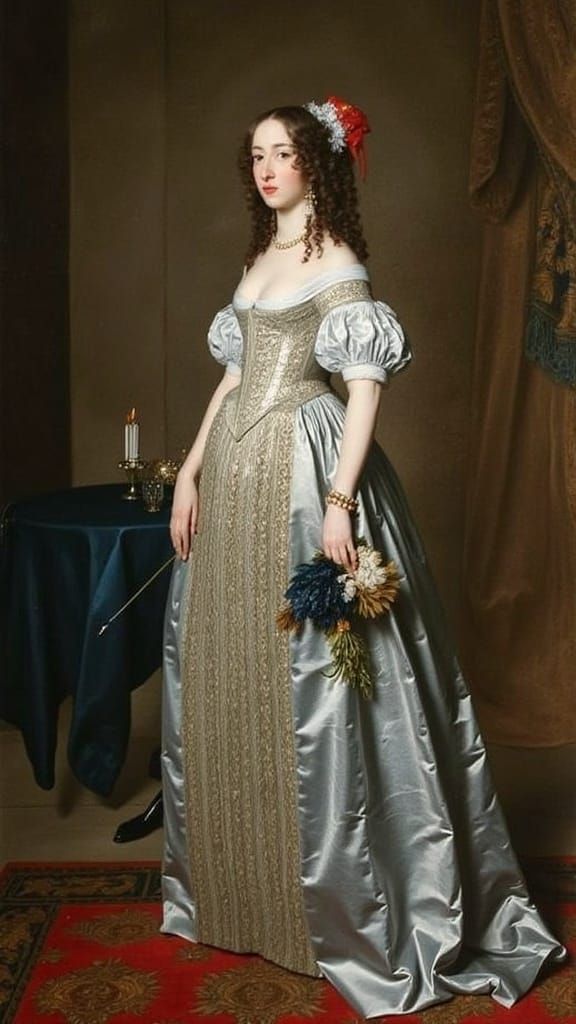 Baroque Woman in Elegant Regalia