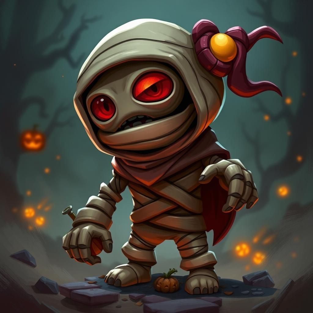 Stylized Cartoon Mummy Character Art